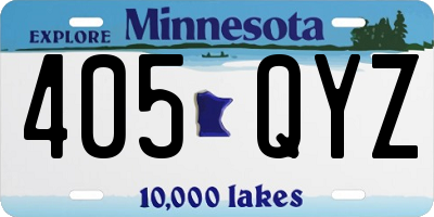 MN license plate 405QYZ