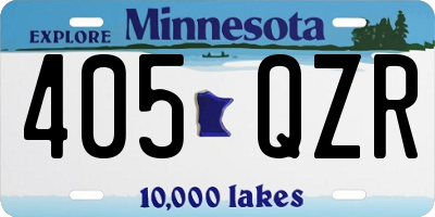 MN license plate 405QZR