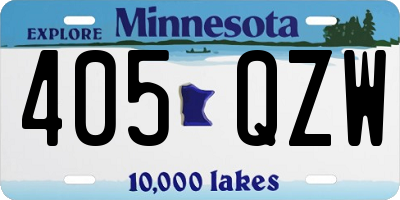 MN license plate 405QZW