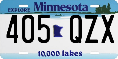 MN license plate 405QZX