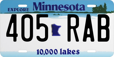 MN license plate 405RAB
