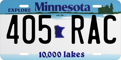 MN license plate 405RAC