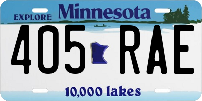 MN license plate 405RAE