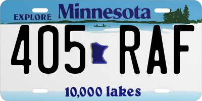 MN license plate 405RAF