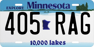 MN license plate 405RAG