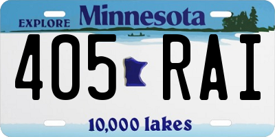 MN license plate 405RAI