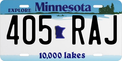 MN license plate 405RAJ