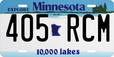 MN license plate 405RCM