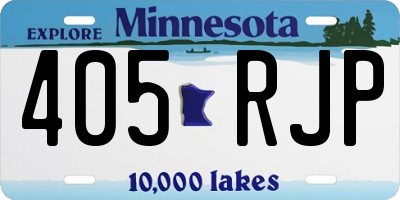 MN license plate 405RJP