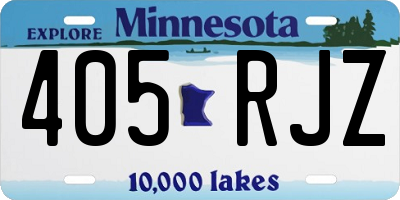 MN license plate 405RJZ