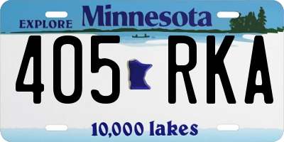 MN license plate 405RKA