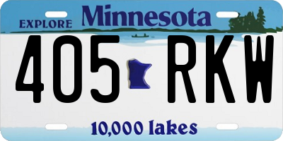 MN license plate 405RKW