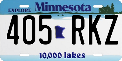 MN license plate 405RKZ