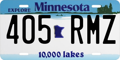 MN license plate 405RMZ