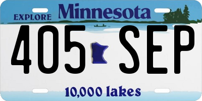 MN license plate 405SEP
