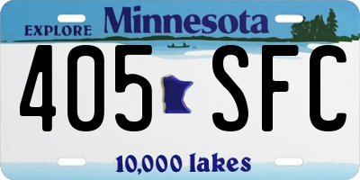 MN license plate 405SFC
