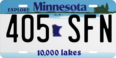 MN license plate 405SFN
