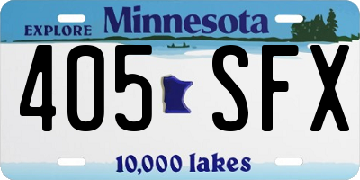 MN license plate 405SFX