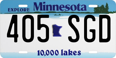 MN license plate 405SGD