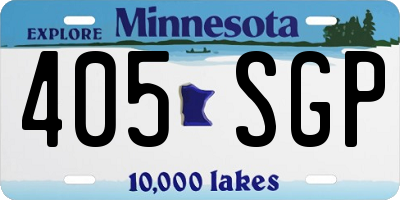 MN license plate 405SGP