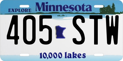 MN license plate 405STW