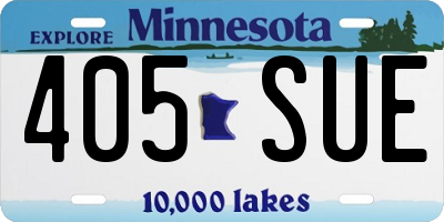 MN license plate 405SUE