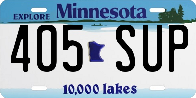 MN license plate 405SUP