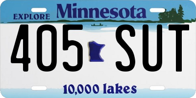 MN license plate 405SUT
