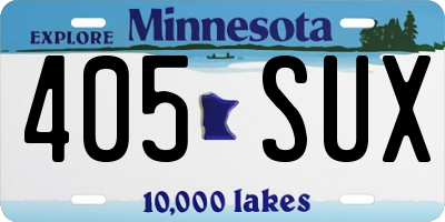 MN license plate 405SUX