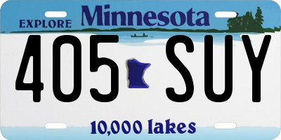 MN license plate 405SUY