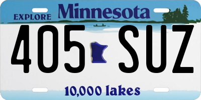 MN license plate 405SUZ