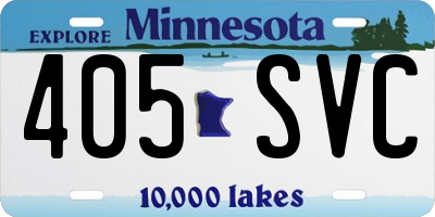 MN license plate 405SVC