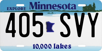 MN license plate 405SVY