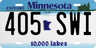 MN license plate 405SWI