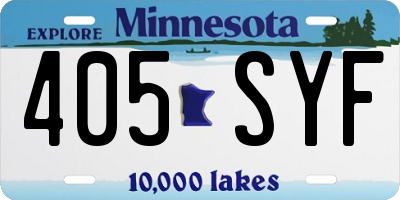 MN license plate 405SYF