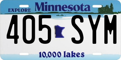 MN license plate 405SYM