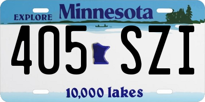 MN license plate 405SZI