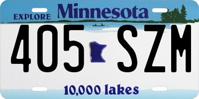 MN license plate 405SZM
