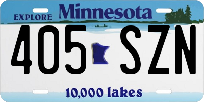 MN license plate 405SZN