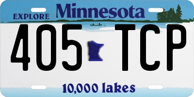 MN license plate 405TCP