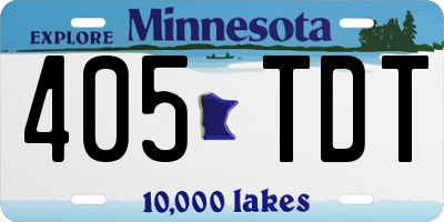 MN license plate 405TDT