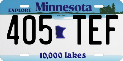 MN license plate 405TEF