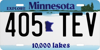 MN license plate 405TEV