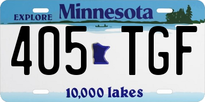 MN license plate 405TGF