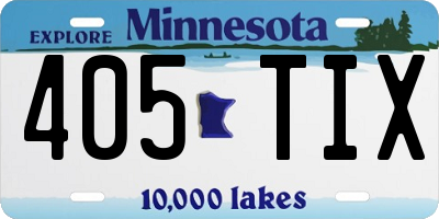 MN license plate 405TIX