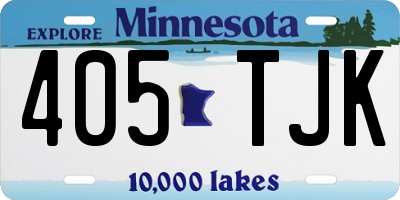 MN license plate 405TJK