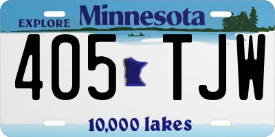 MN license plate 405TJW