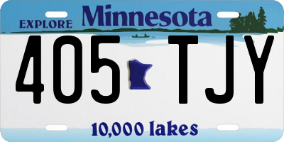 MN license plate 405TJY