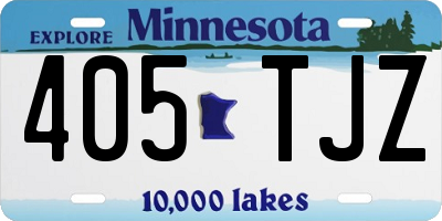 MN license plate 405TJZ