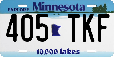 MN license plate 405TKF